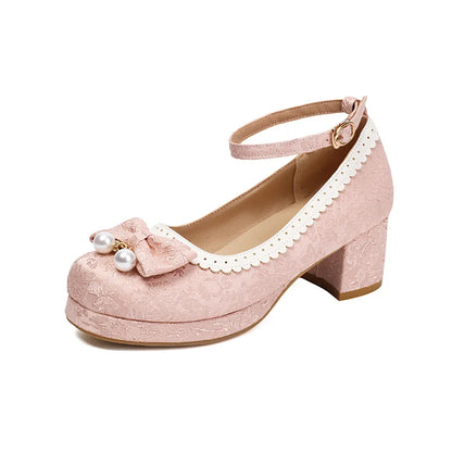 34-39 Chinese Gown Bow Lace Princess Lolita Shoes