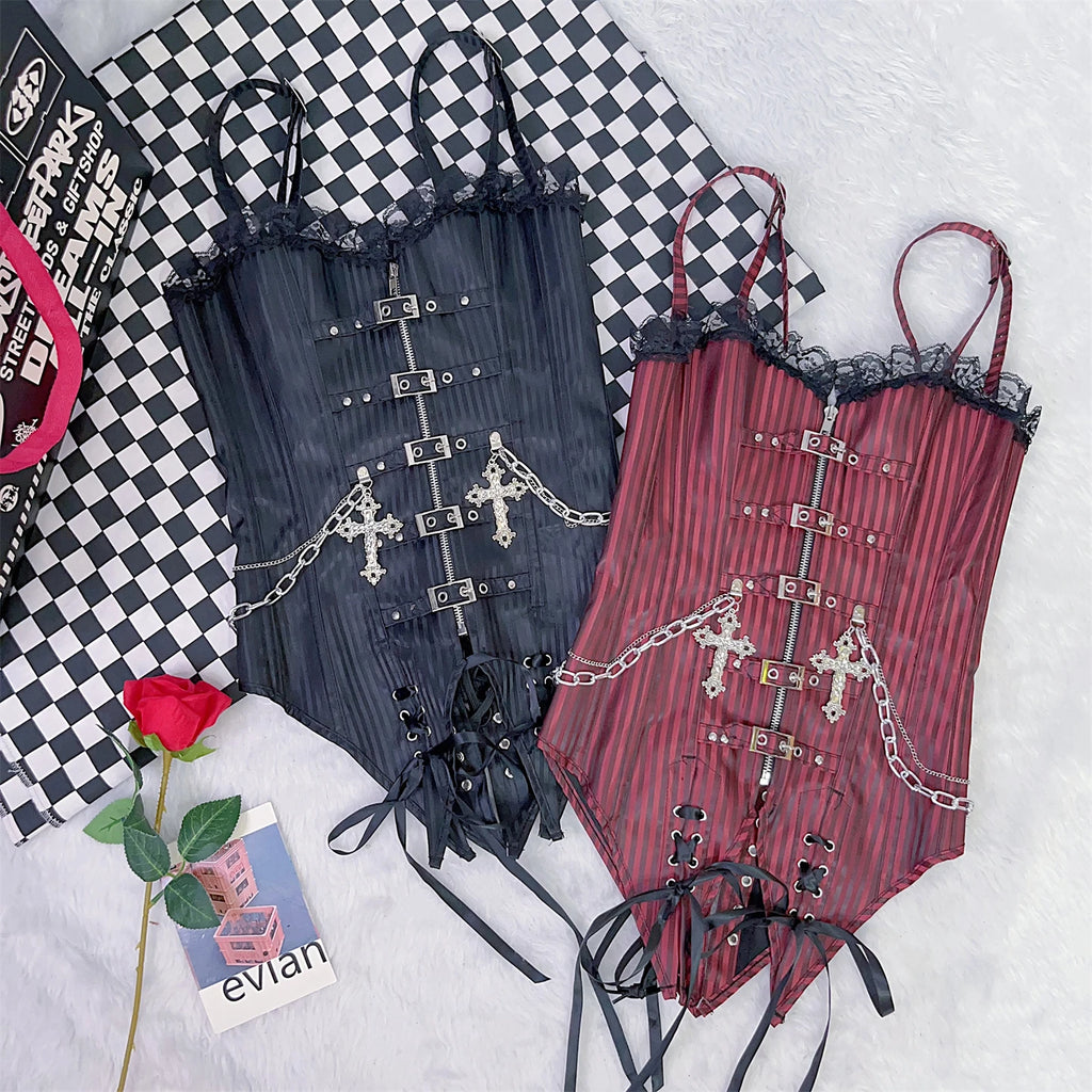 Gothic Cross Chain Punk Sling Retro Tanks Top