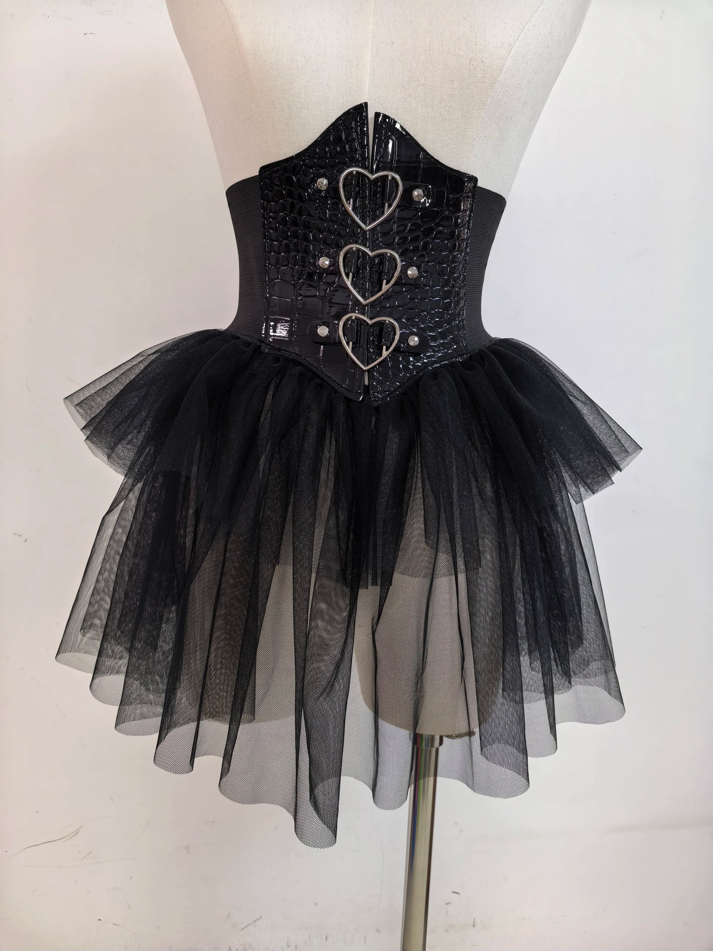 Gothic Y2k Black Lace Flared Long Sleeve Dress