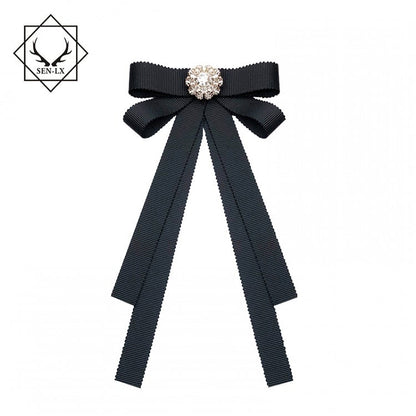 Vintage Black Bow Tie Brooch