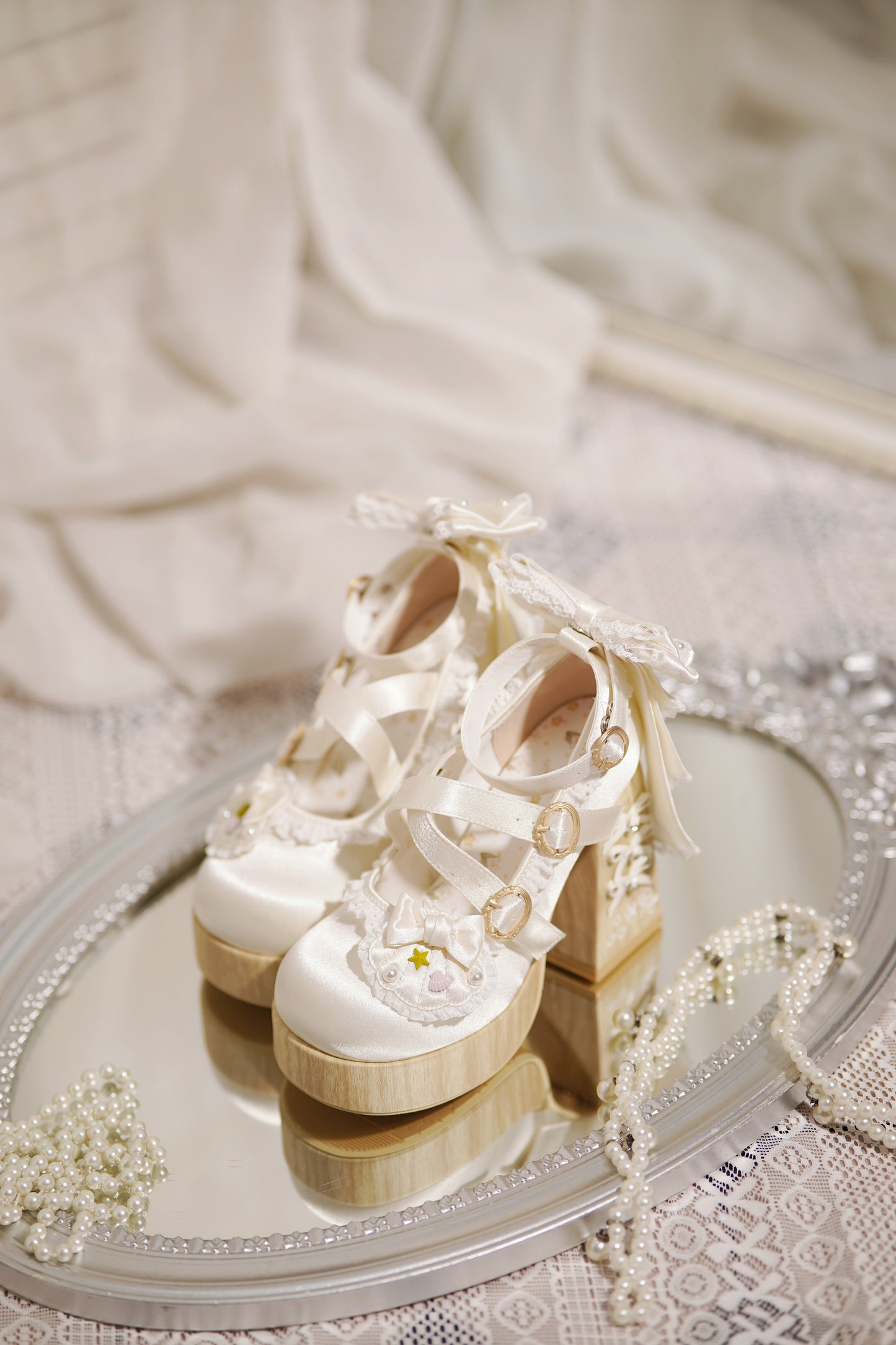 Ivory Lolita platform heels