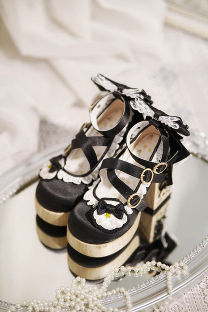 Black Lolita platform heels