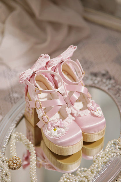 Pink Lolita platform heels