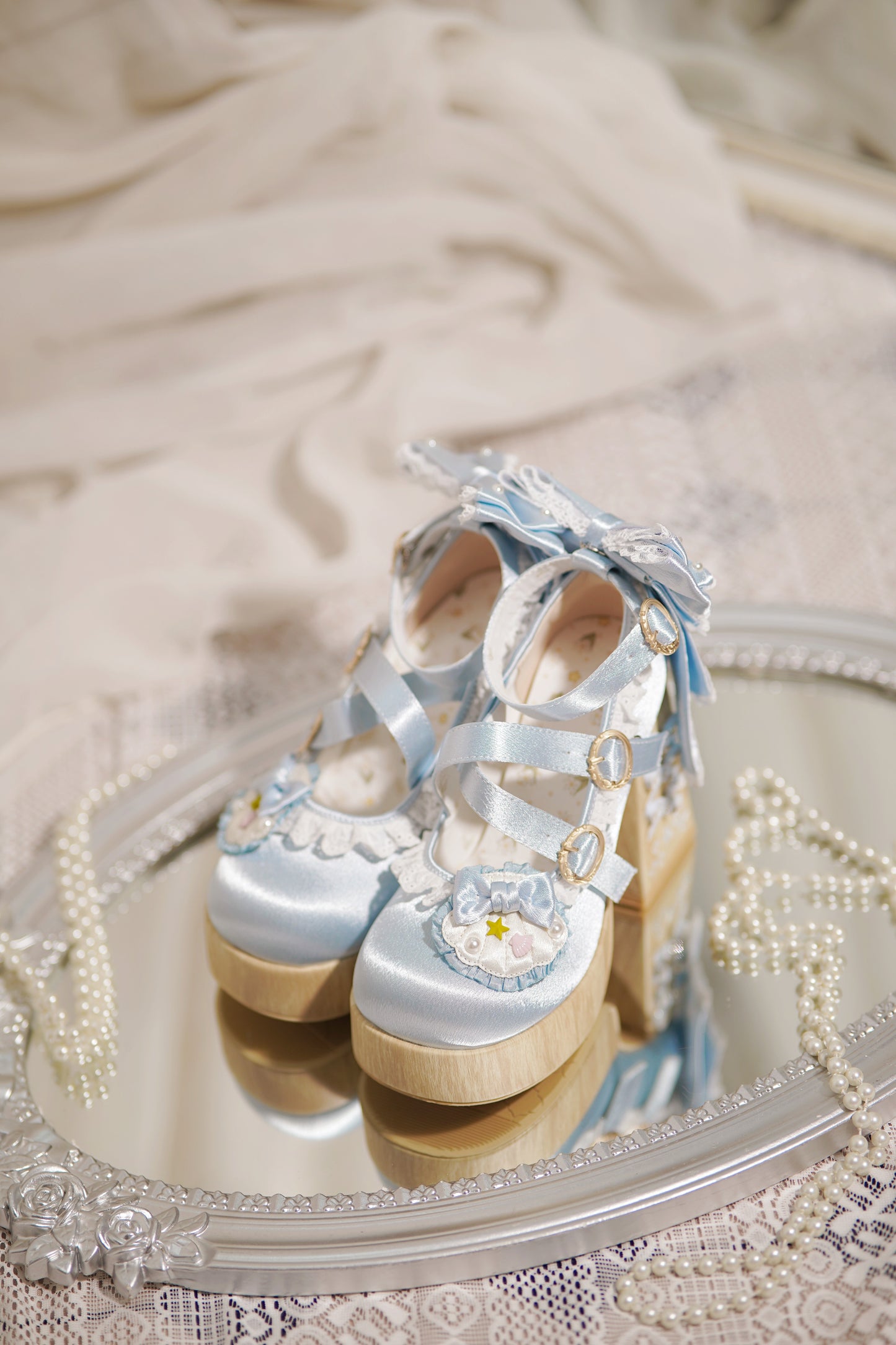 Blue Lolita platform heels