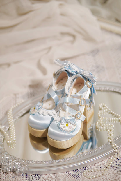 Blue Lolita platform heels