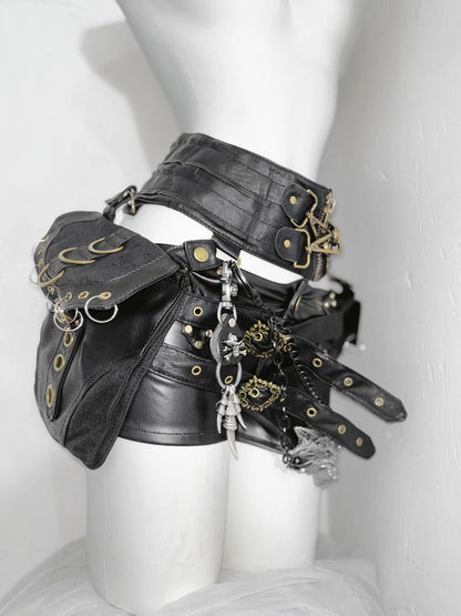 Gothic Cross Patch Sleeveless T-shirt Tank Top and Shorts