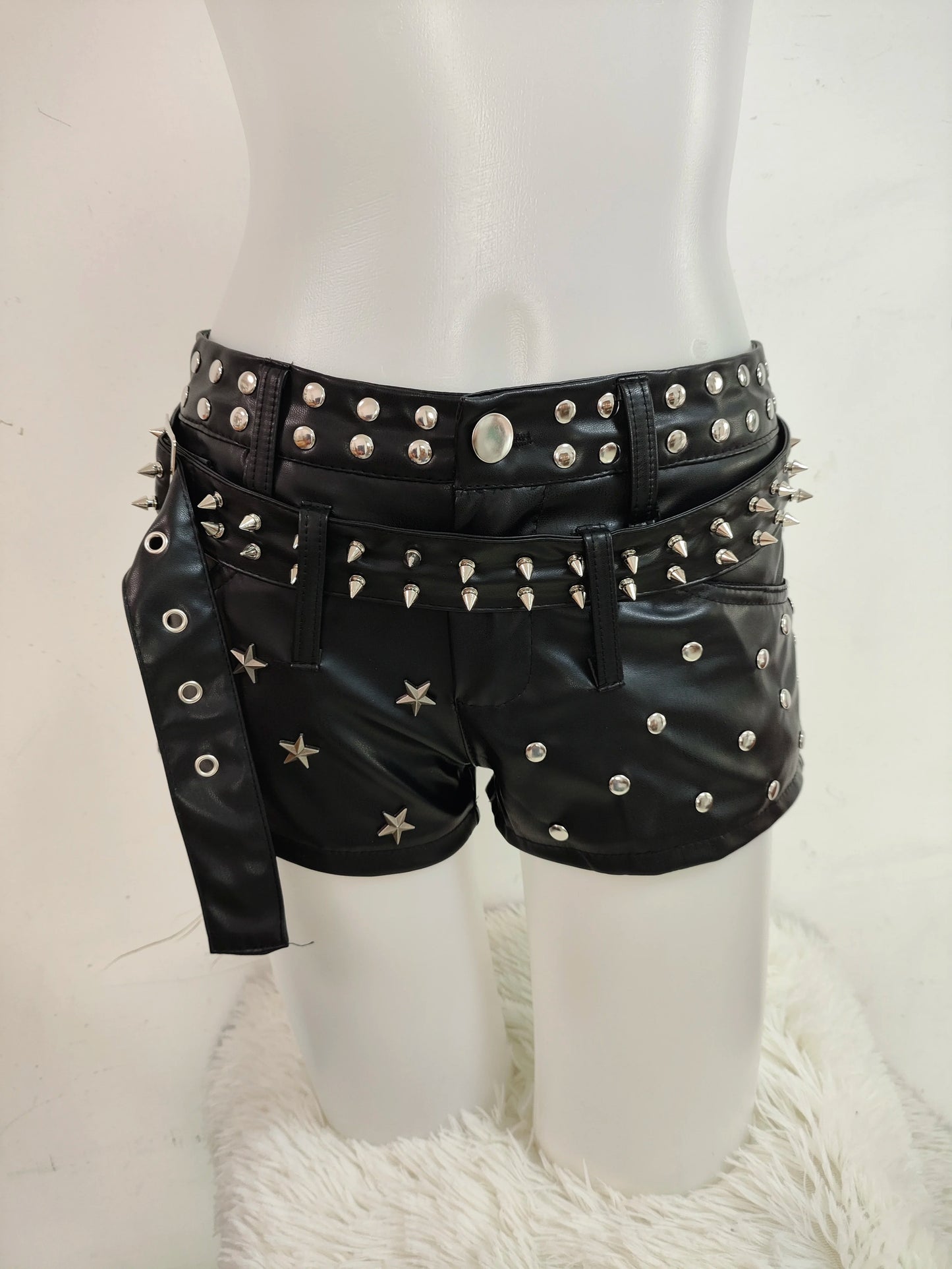 Punk Y2K Personalized PU Leather Pants
