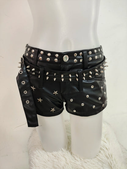 Punk Y2K Personalized PU Leather Pants