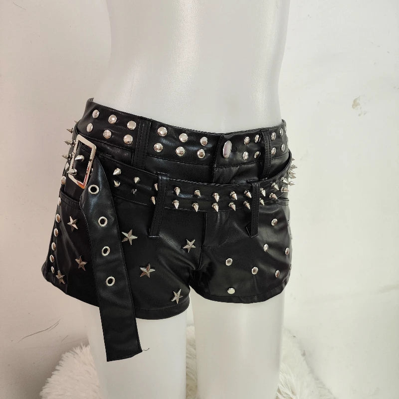 Punk Y2K Personalized PU Leather Pants