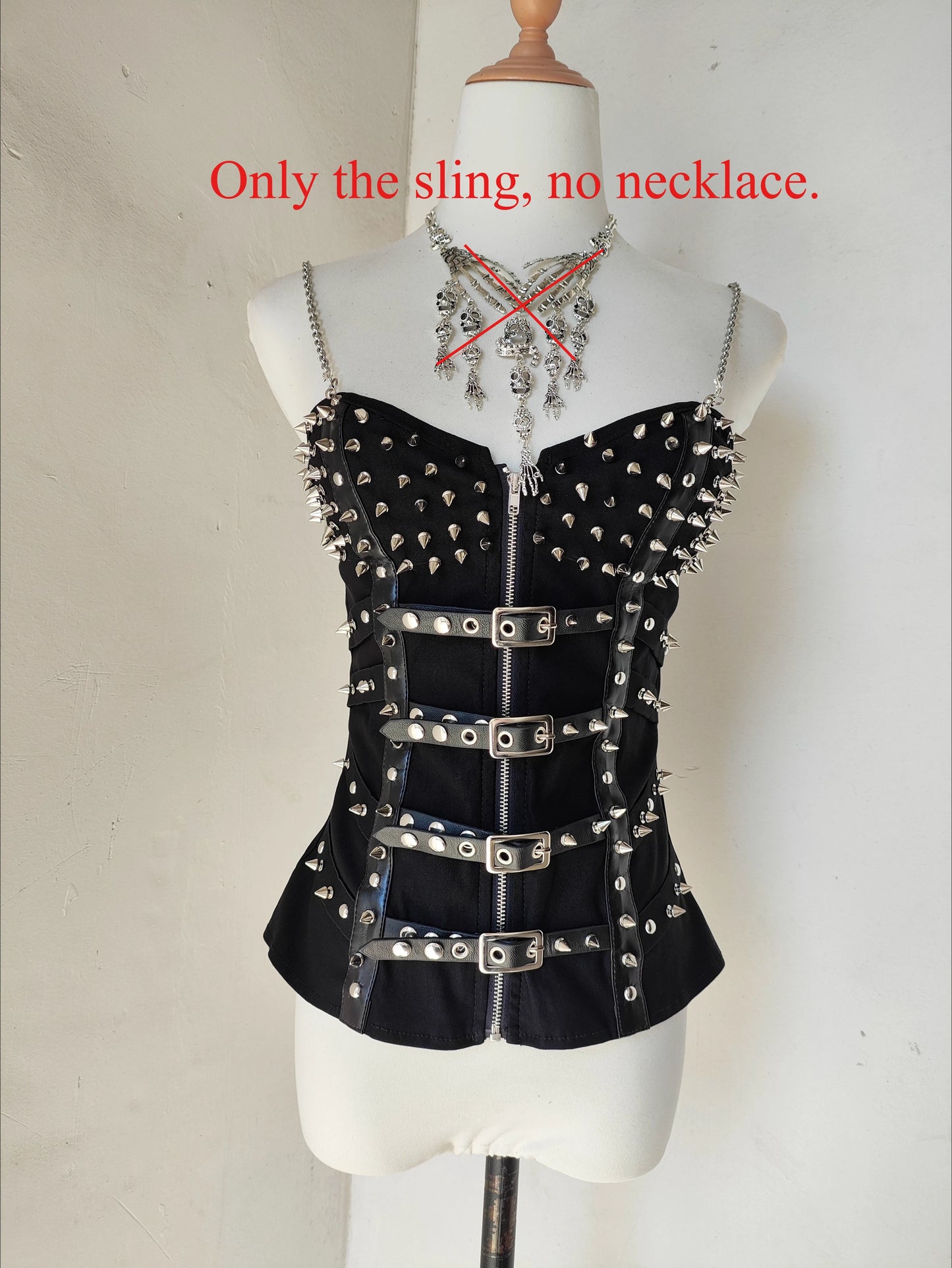 Punk Style Y2K Hottie Corset Vest Rivet Chain Top