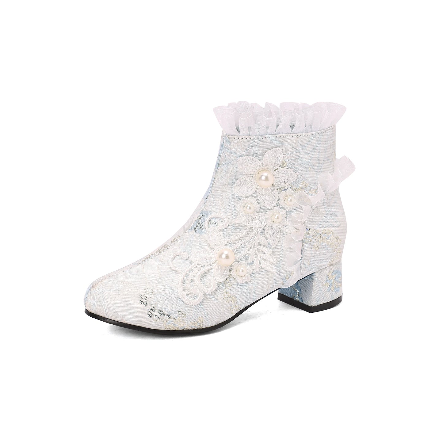 33-43 Chinese Style Flowers Mesh Vintage Embroidery Boots