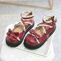 35-40 Gothic Lolita Red Role Play Shoelaces Bow Princess Shoes