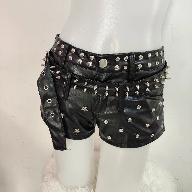 Punk Y2K Personalized PU Leather Pants