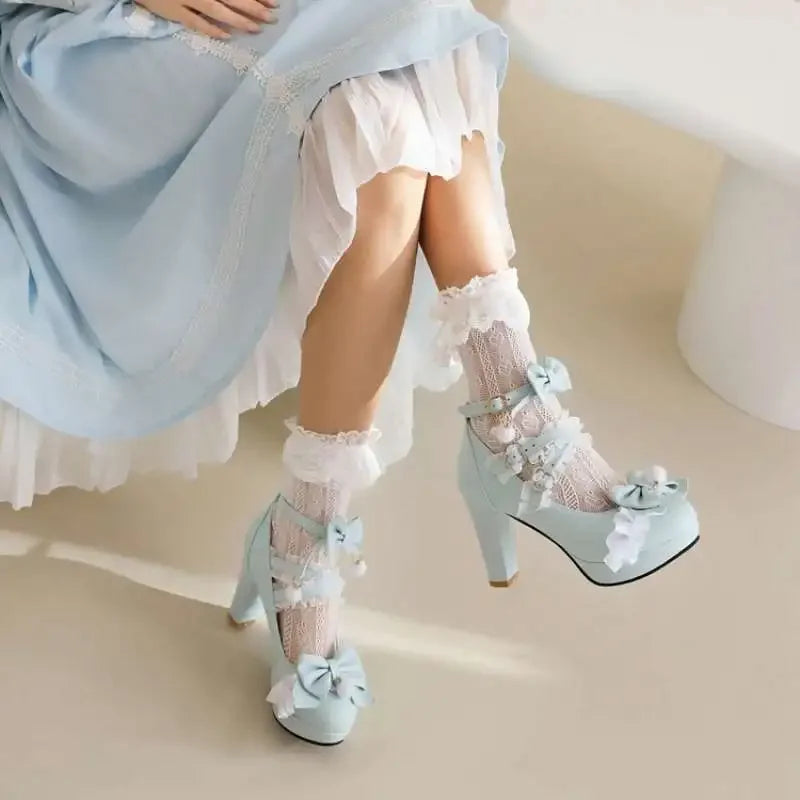 34-43 Sweet Lolita Round Toe Thick Heel Hanfu Low Rubber Low Heel Single Shoes