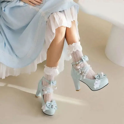 34-43 Sweet Lolita Round Toe Thick Heel Hanfu Low Rubber Low Heel Single Shoes