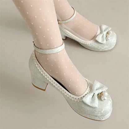 34-39 Chinese Gown Bow Lace Princess Lolita Shoes