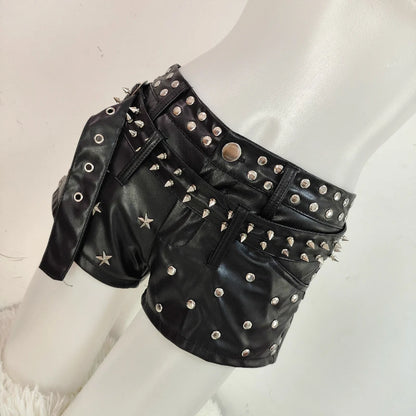 Punk Y2K Personalized PU Leather Pants