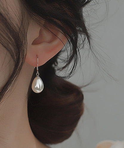Sterling Ohrringe Seide Einfache Perle Silber Tropfen