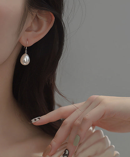 Sterling Ohrringe Seide Einfache Perle Silber Tropfen