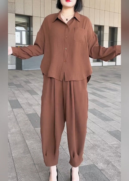 Oversized Collar Outfits Two Piece Summer Set Peter Pan Style Cotton Black