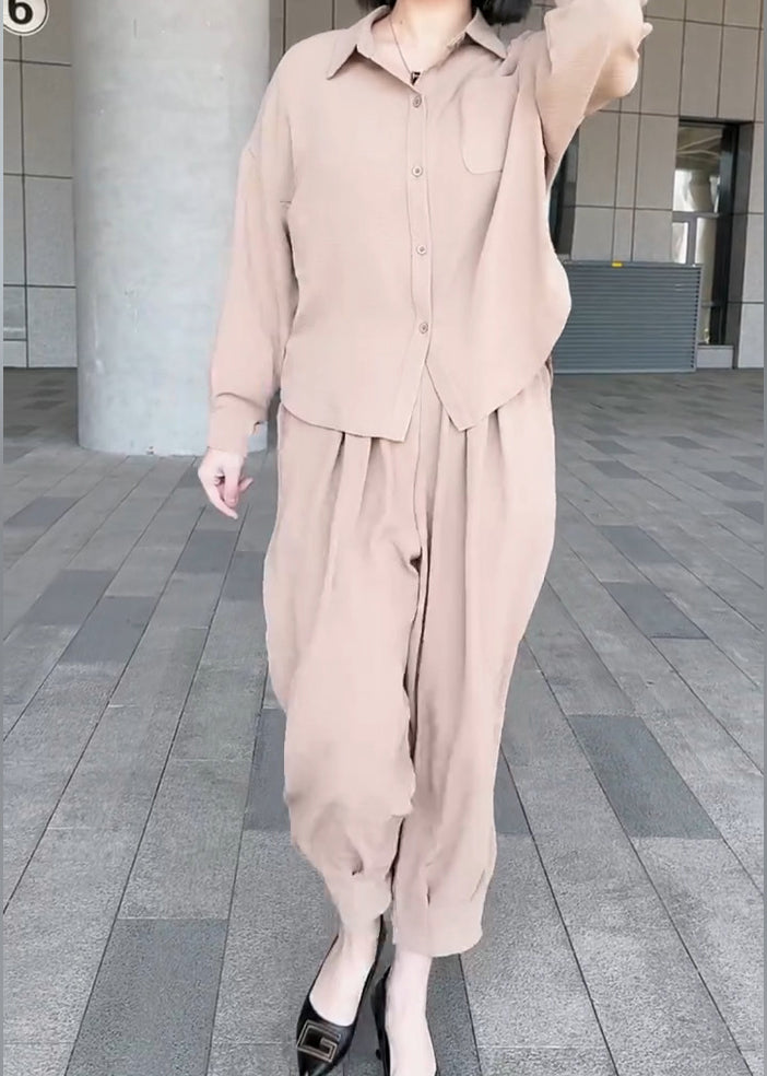 Oversized Collar Outfits Two Piece Summer Set Peter Pan Style Cotton Black