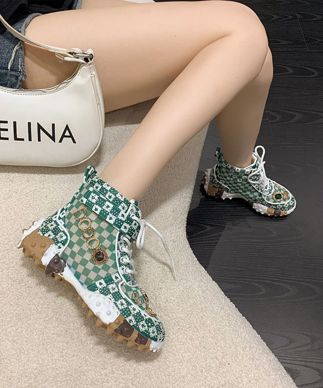 Mesh Breathable Flat Shoes Zircon Feet Green Stylish Splicing