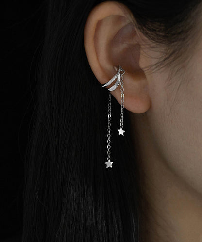 シルクドロップスタイリッシュジルコンタッセルスターイヤリング銅