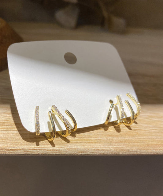 ジルコン銅ゴールドユニーク合金スタッドイヤリング