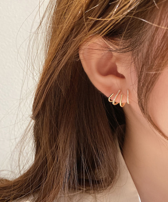 ジルコン銅ゴールドユニーク合金スタッドイヤリング