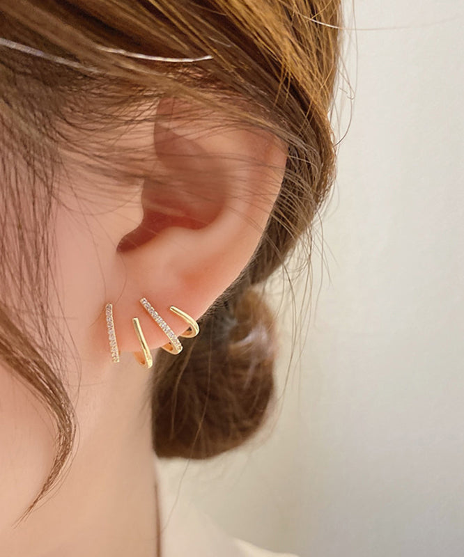 ジルコン銅ゴールドユニーク合金スタッドイヤリング