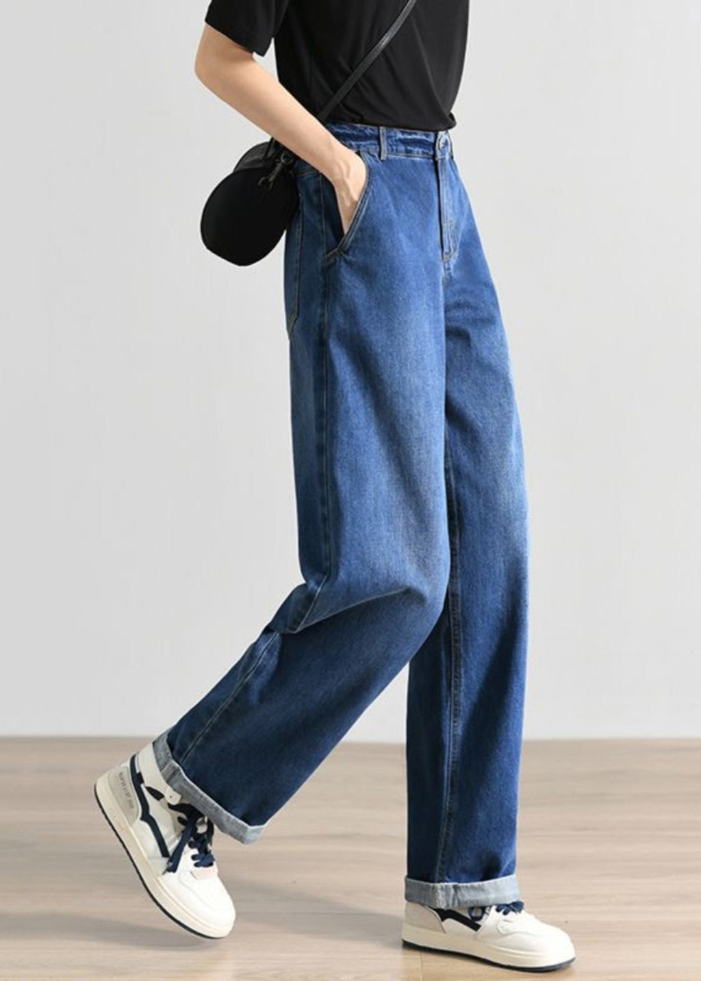 Denim High Blue Waist Sommer Damenhose