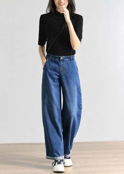 Denim High Blue Waist Summer Women Pants