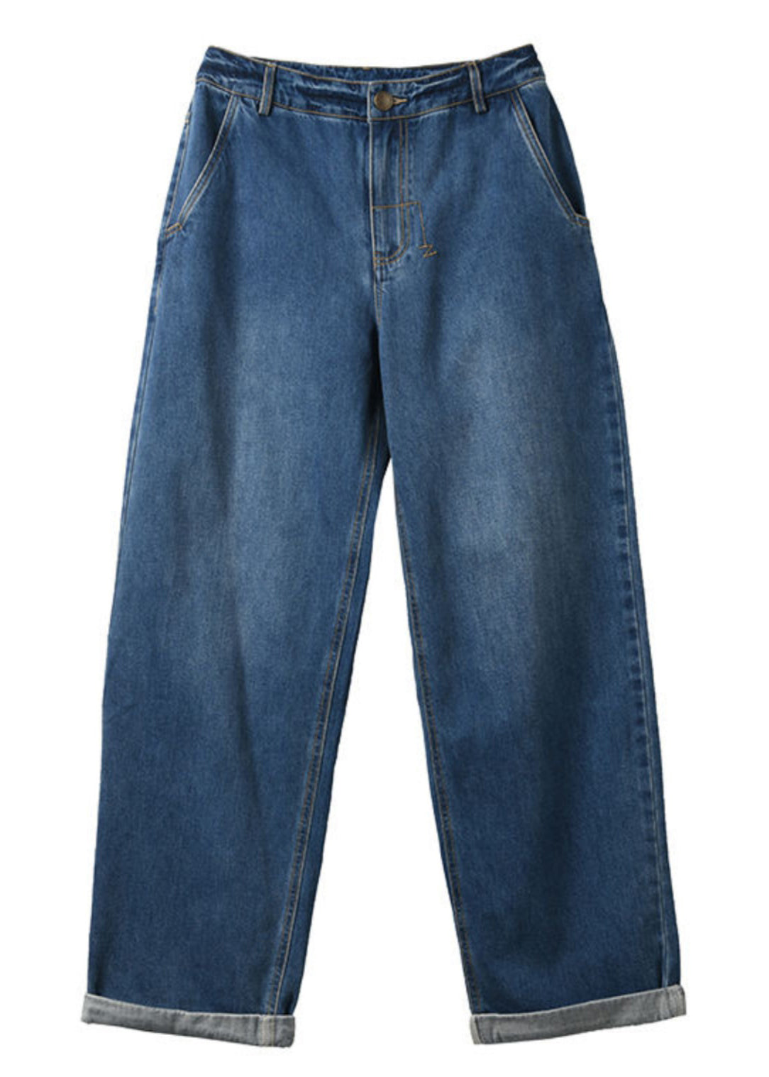 Denim High Blue Waist Sommer Damenhose