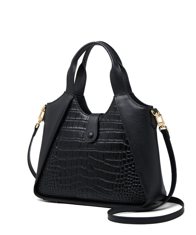 レディースレザーグレーカーフ耐久性パッチワークトートバッグ