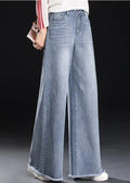 Hose Denim Leicht Sommer Quaste Blau Damen Gerade