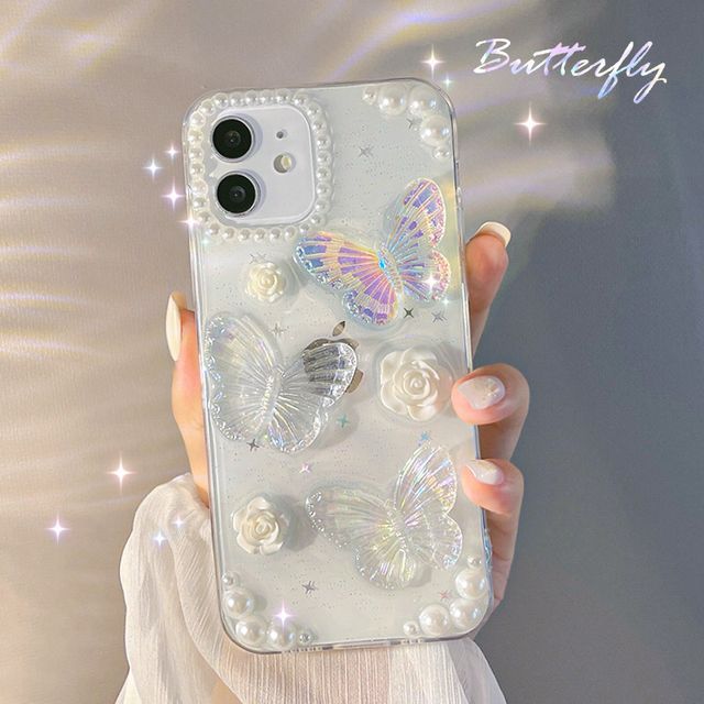 Butterfly Transparent Phone Case - Compatible with iPhone