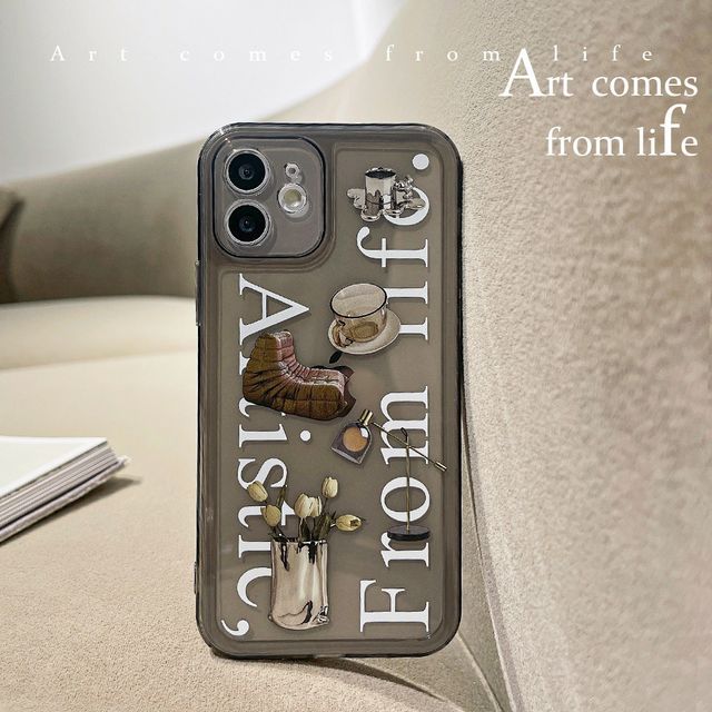 Lettering Transparent Phone Case - Compatible with iPhone