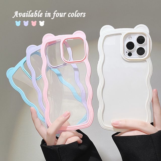 Wavy Transparent Phone Case - Compatible with iPhone
