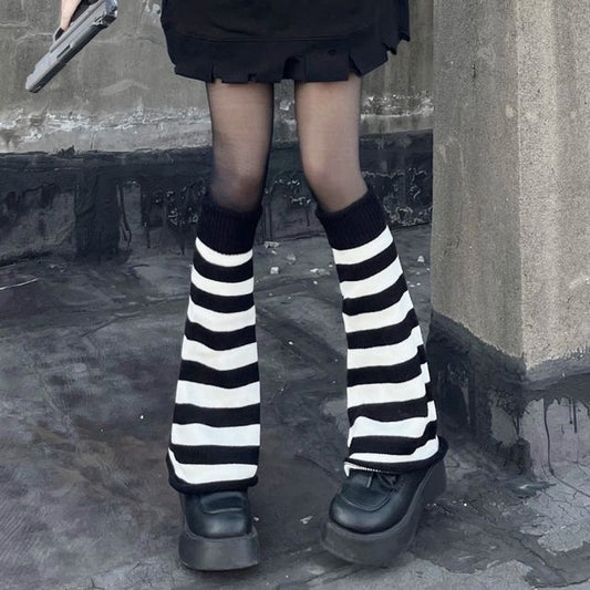/ Warmer Set Striped Leg Tights