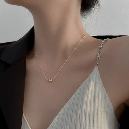 ビーンスチールステンレスペンダントネックレス（ポリッシュ仕上げ）