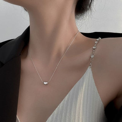 ビーンスチールステンレスペンダントネックレス（ポリッシュ仕上げ）