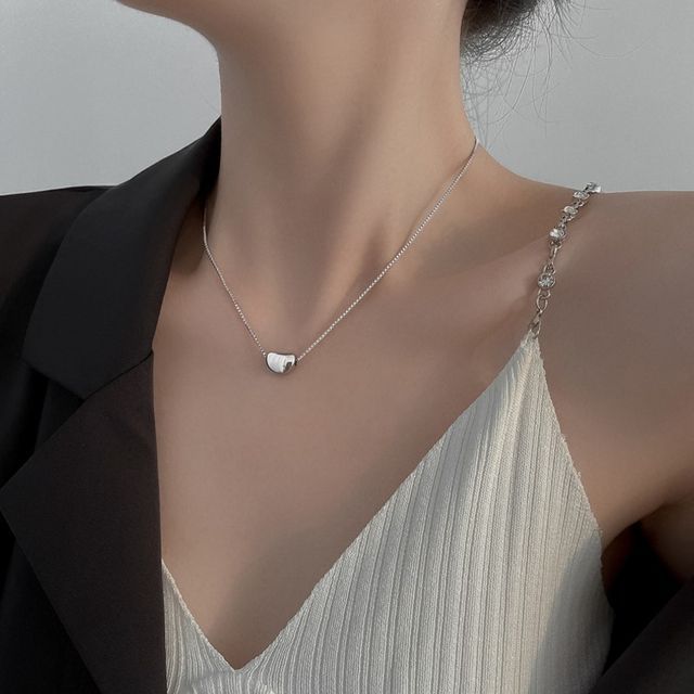 ビーンスチールステンレスペンダントネックレス（ポリッシュ仕上げ）