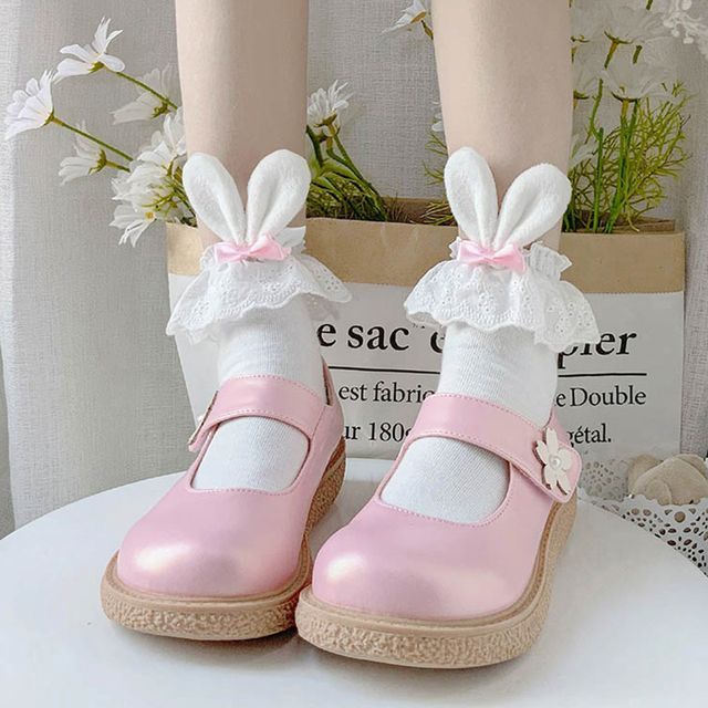 / 2er-Set Socken mit Hasenohren und Schleife