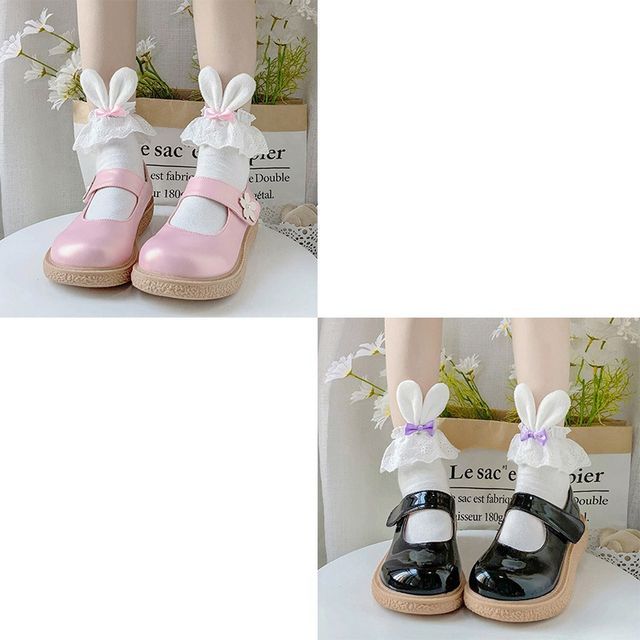 / 2er-Set Socken mit Hasenohren und Schleife