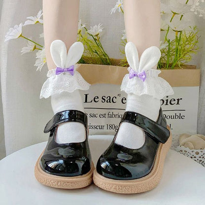 / 2er-Set Socken mit Hasenohren und Schleife