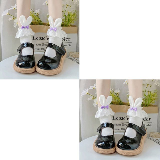 / 2er-Set Socken mit Hasenohren und Schleife