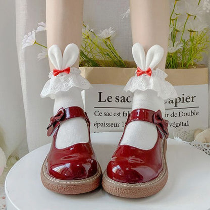 / 2er-Set Socken mit Hasenohren und Schleife