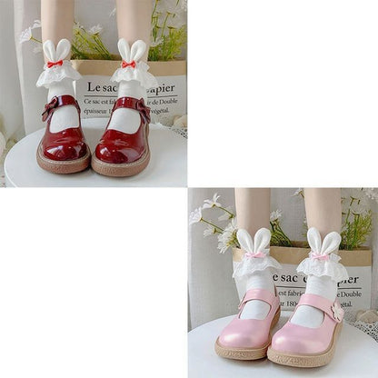 / 2er-Set Socken mit Hasenohren und Schleife