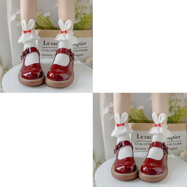 / 2er-Set Socken mit Hasenohren und Schleife