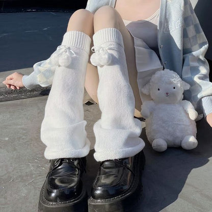 Leg Warmers Pom Knit